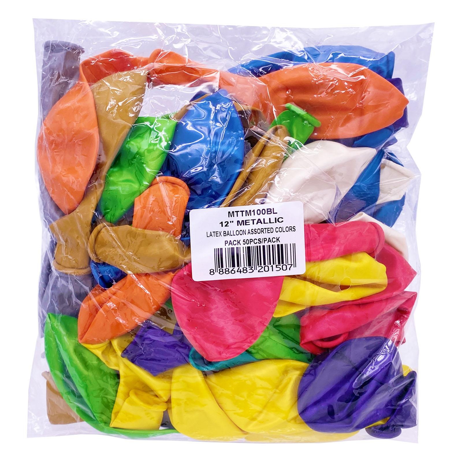MTRADE 12 Inch Metallic Latex Balloon Assorted Colors