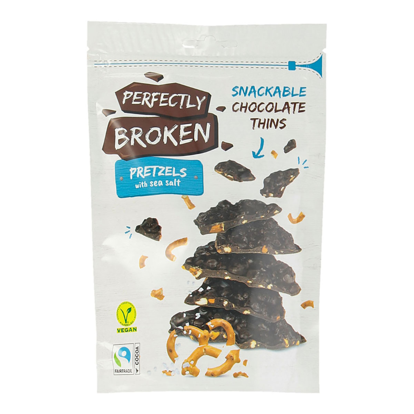 Perferctly Broken Pretzel Snackable Chocolate Thins