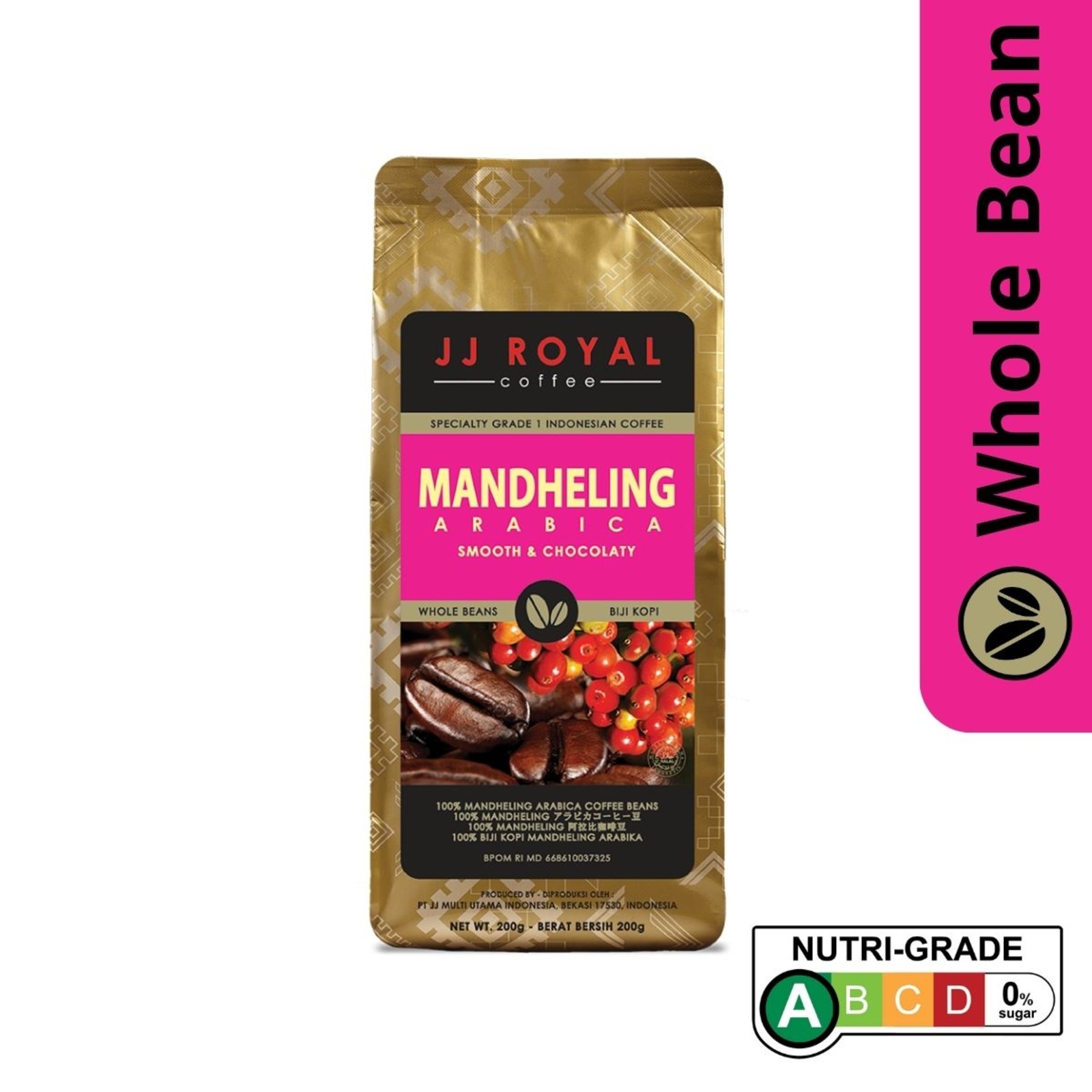 JJ Royal Coffee - Mandheling 100% Arabica (Whole Bean)