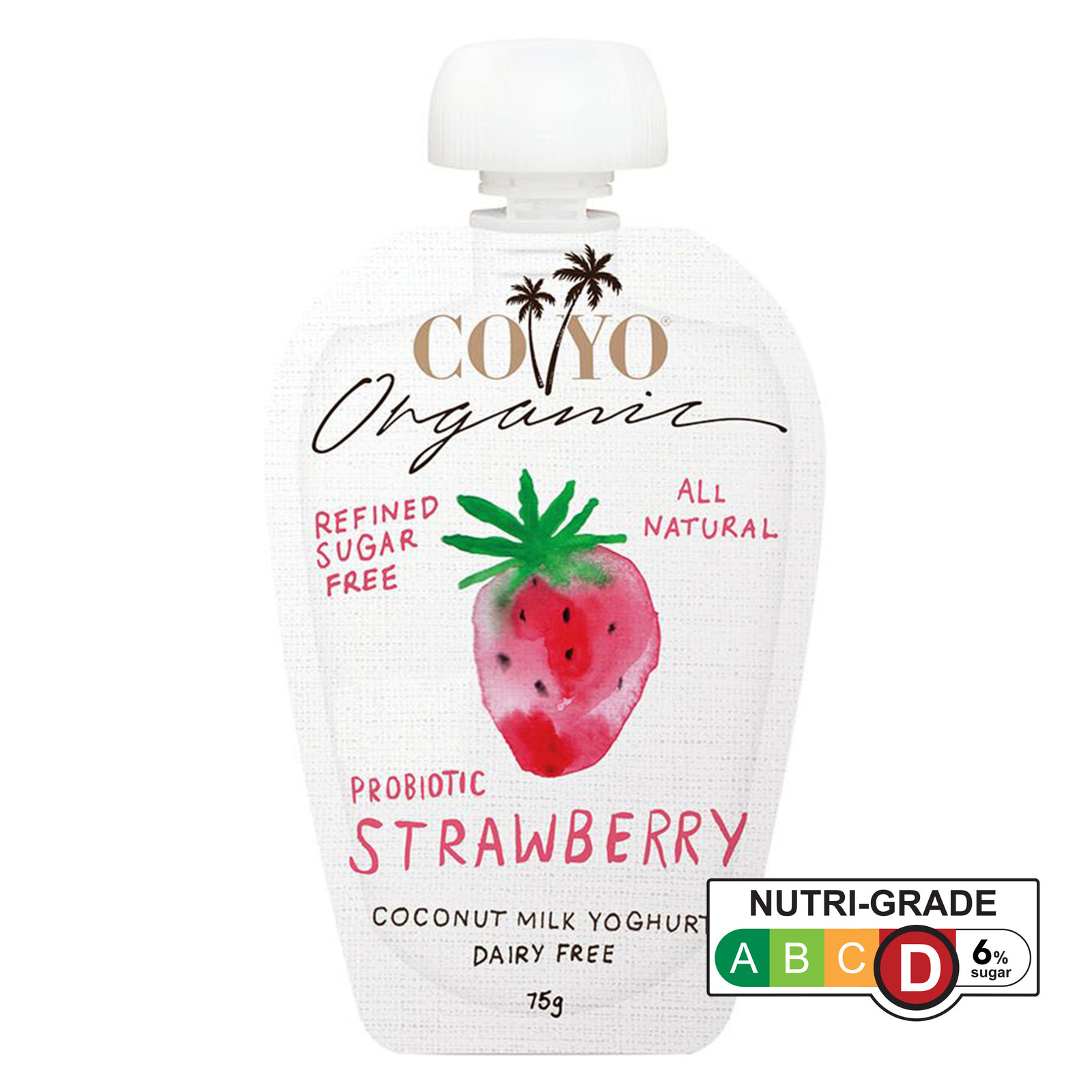 COYO Organic Dairy Free Strawberry Coconut Milk Yogurt Pouch
