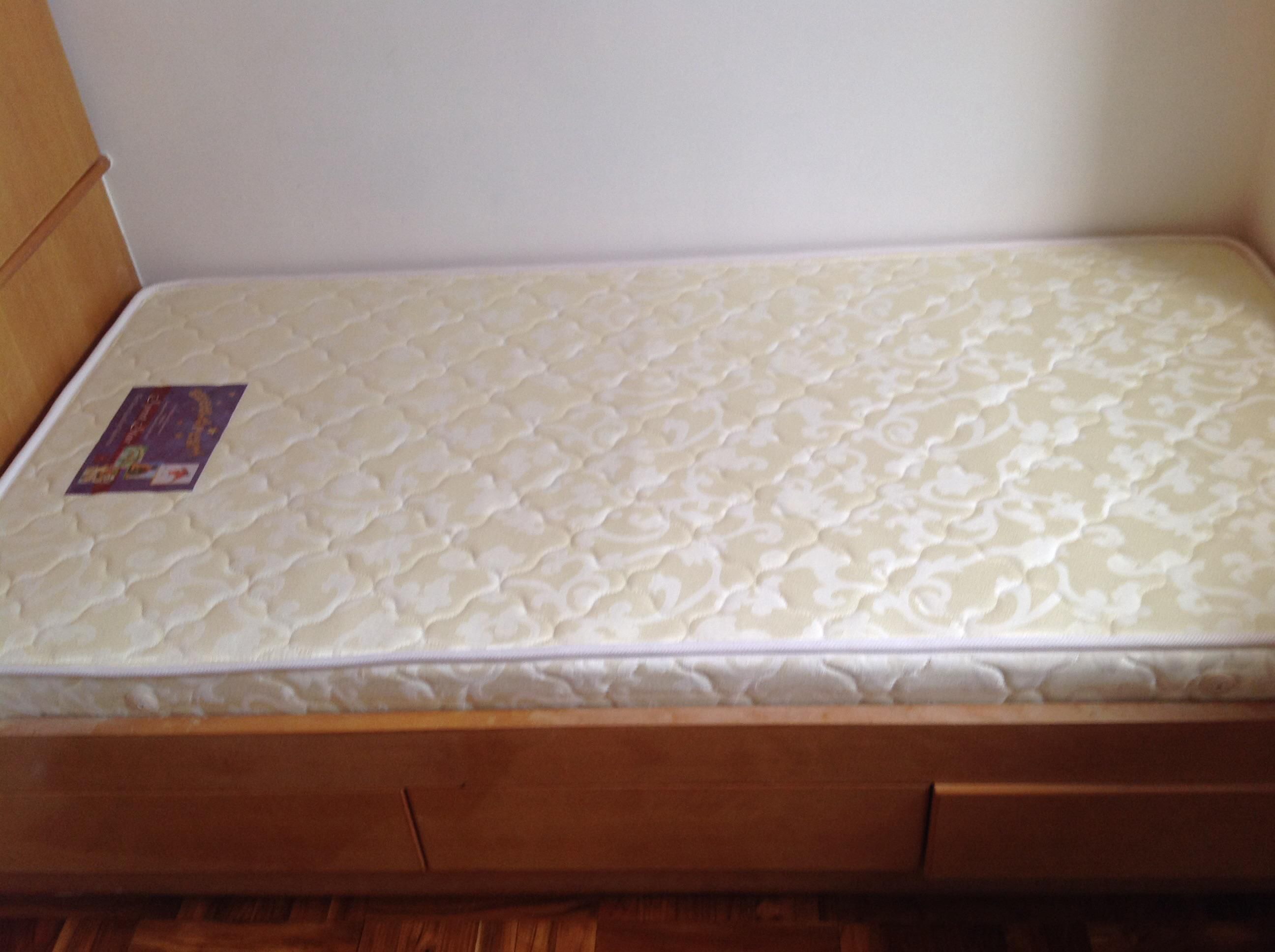 Twin spring mattress 36" by 72". 4.5" thick Secondhand.hk