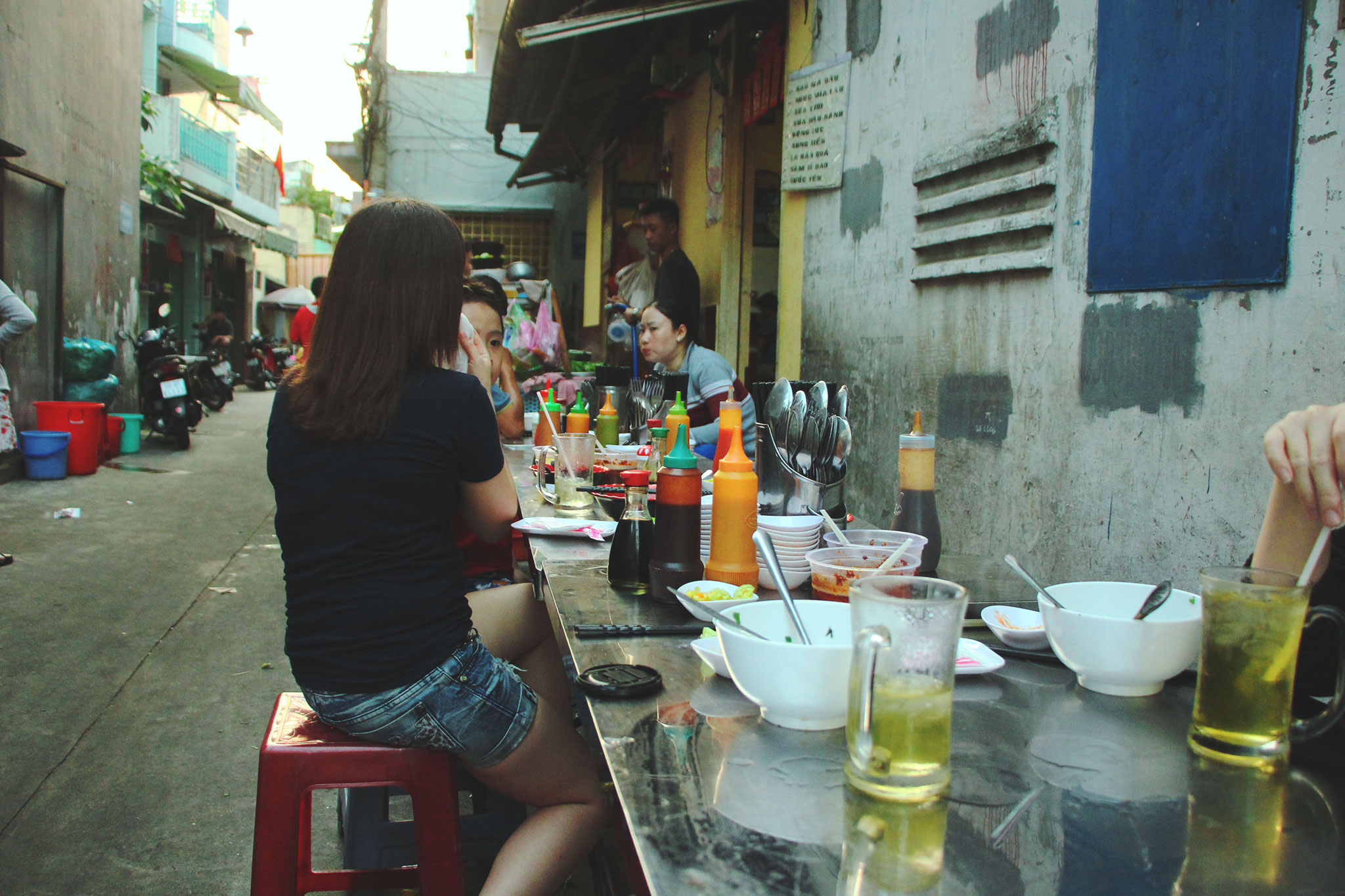 A typical road-side stall in Chinatown