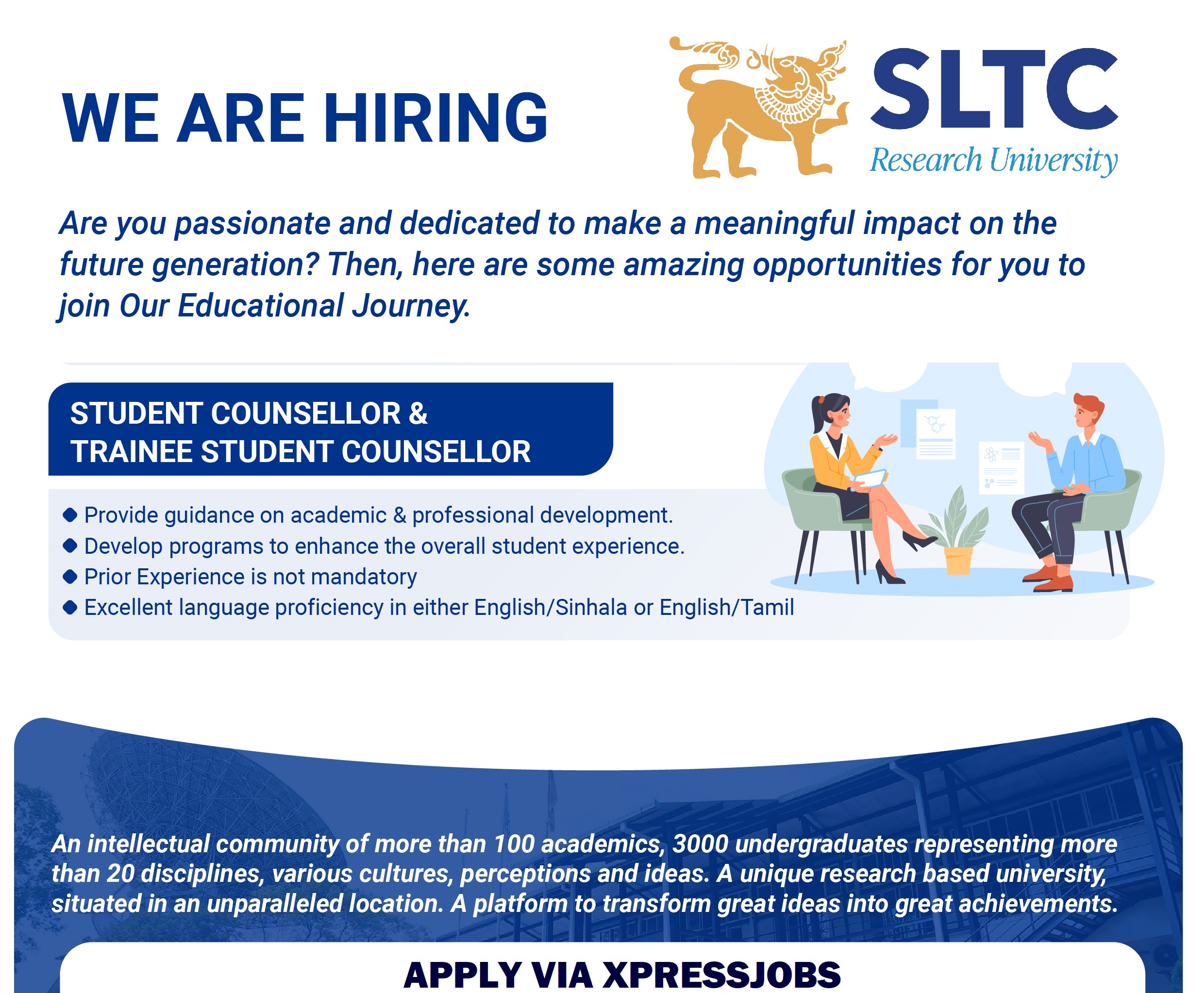 Trainee Student Counsellor & Student Counsellor | Padukka - Sri Lanka ...