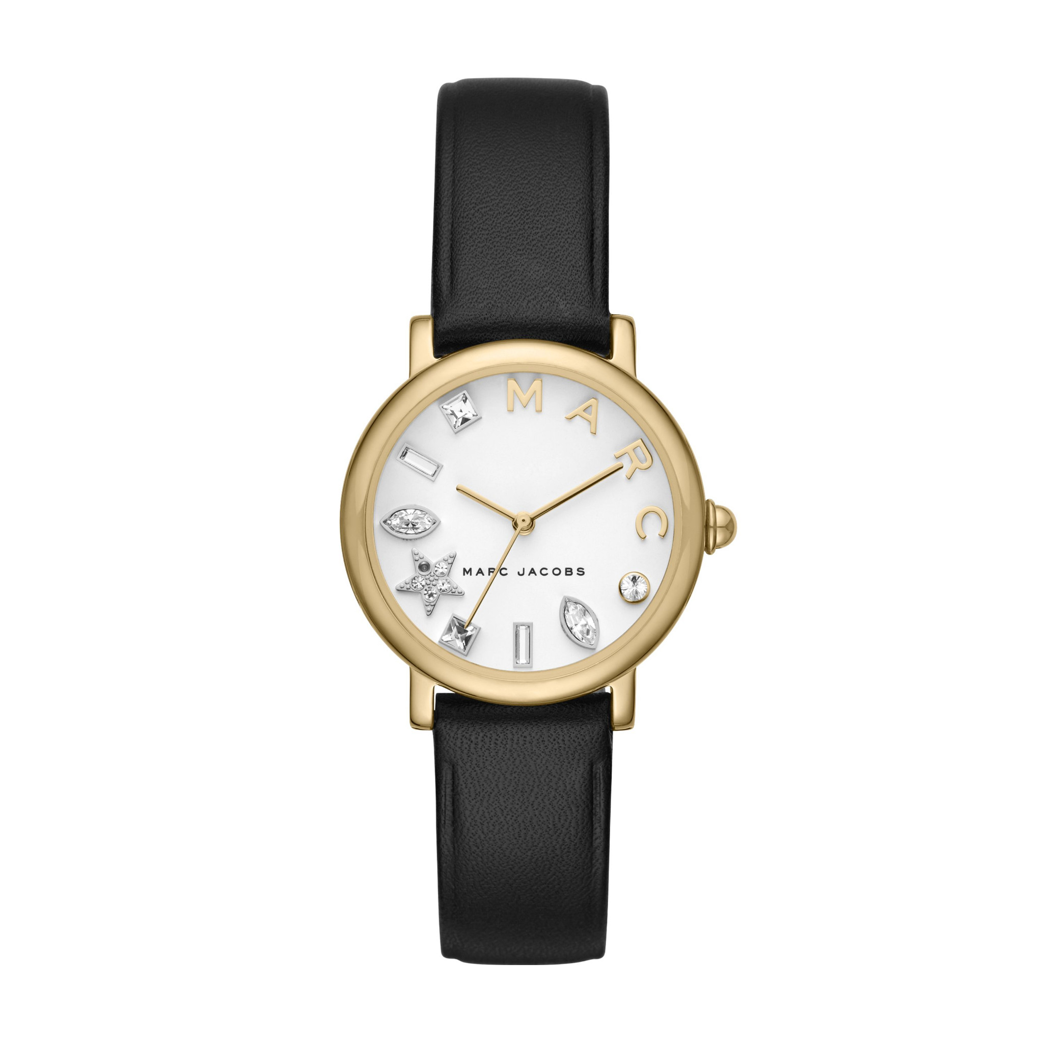 Classic GoldTone and Black Leather Watch MJ1600
