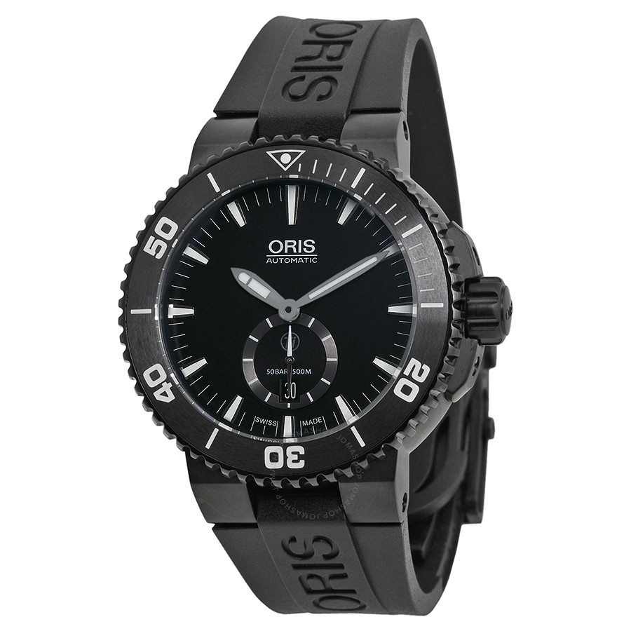 Oris Aquis Diver Automatic Black Dial Titanium Black Rubber Mens