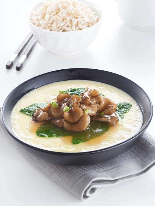 Hokto Maitake Mushroom Serve with Home Made Spinach Tofu YoRipe