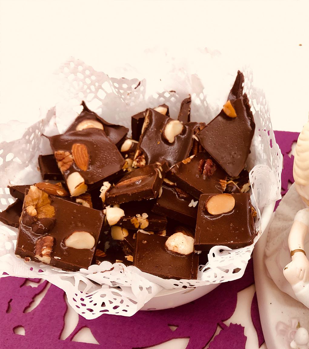 Keto Lindt Dark Chocolate Peanut Butter Almond Squares with Himalayan