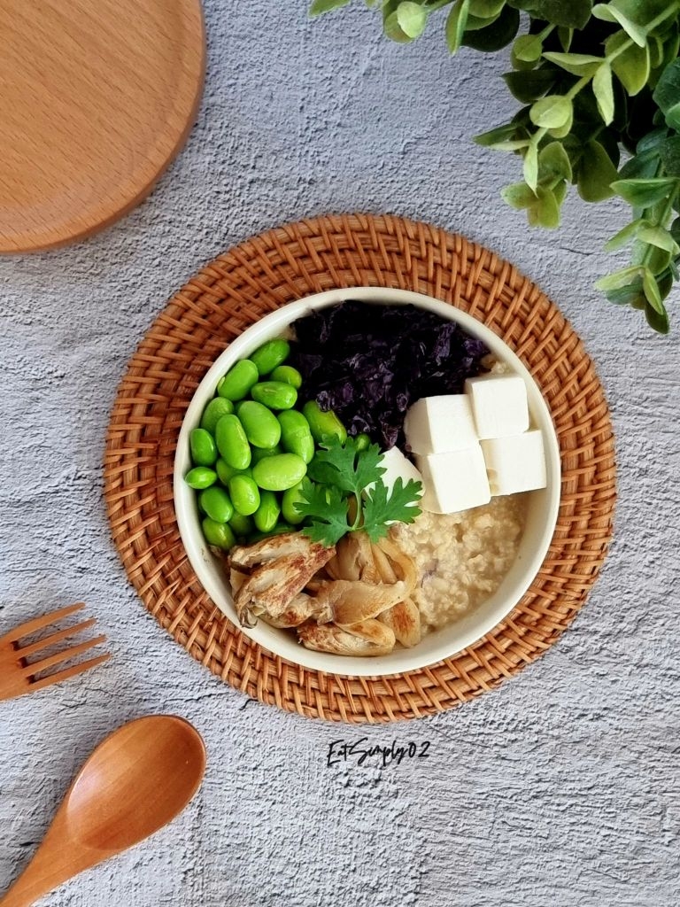 Edamame and Tofu Oatmeal Porridge (Asian) YoRipe