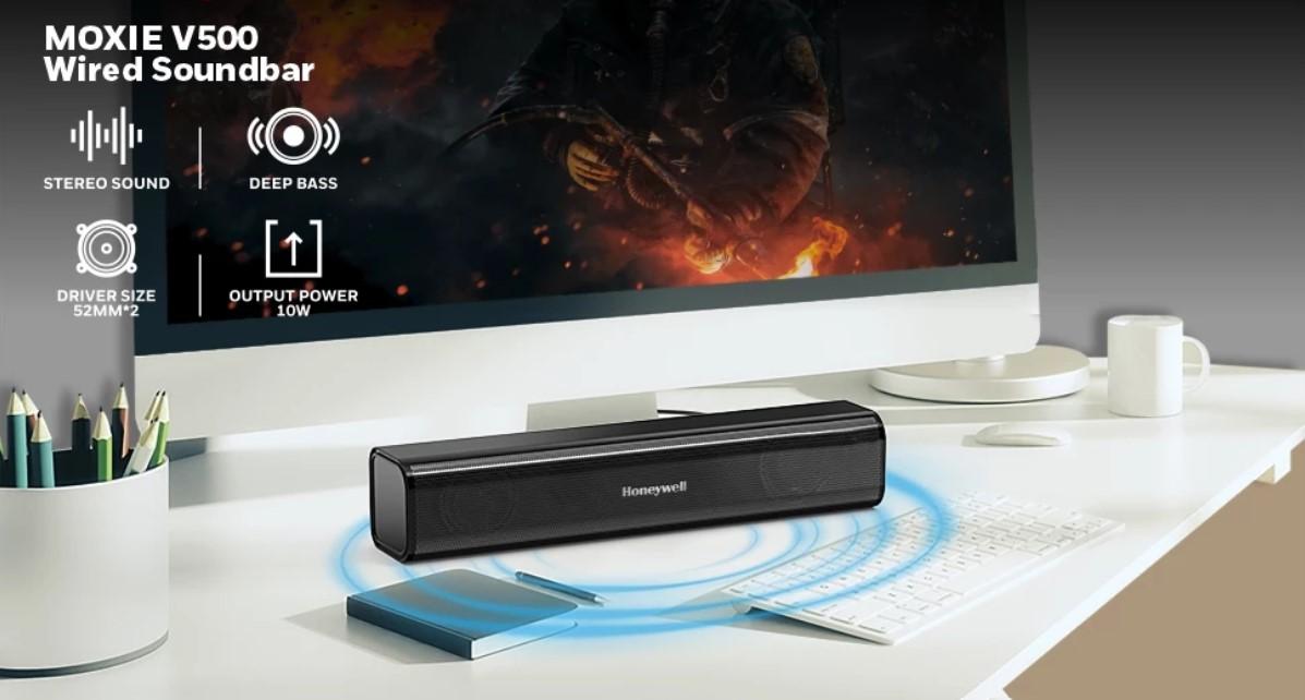 Honeywell Moxie V500 Wired Soundbar malaysia usb powered stereo sound system