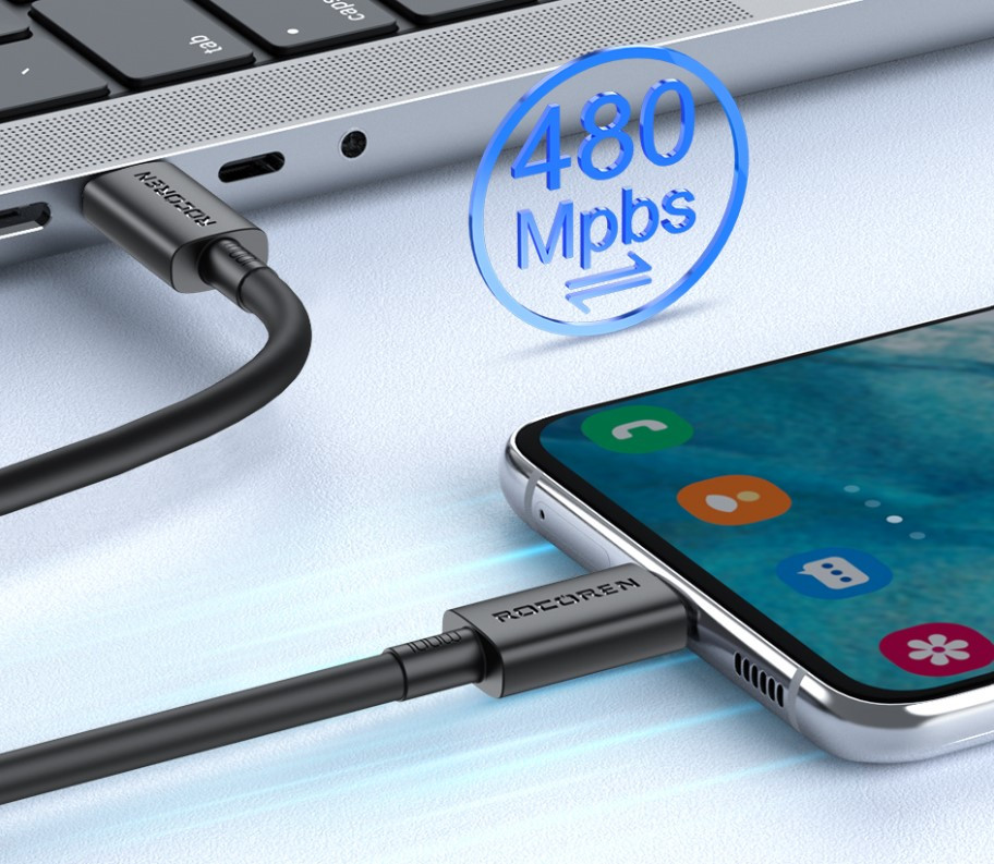 Rocoren Retro Series Fast Charge USB Cable C TO C 100W Malaysia 480mbps data transfer cable