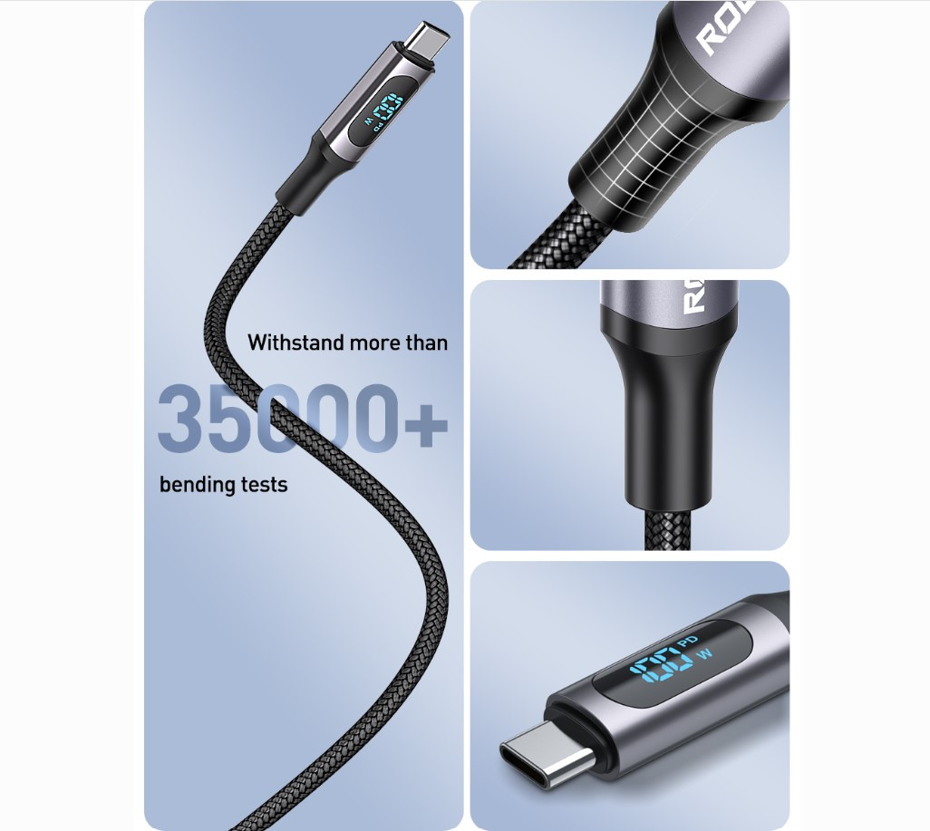 Rocoren RuiJie PD Digital Fast USB Cable C TO C 100W Malaysia durable wire
