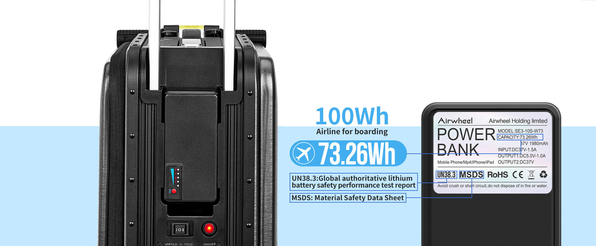 airwheel se3minit rideable luggage removable battery