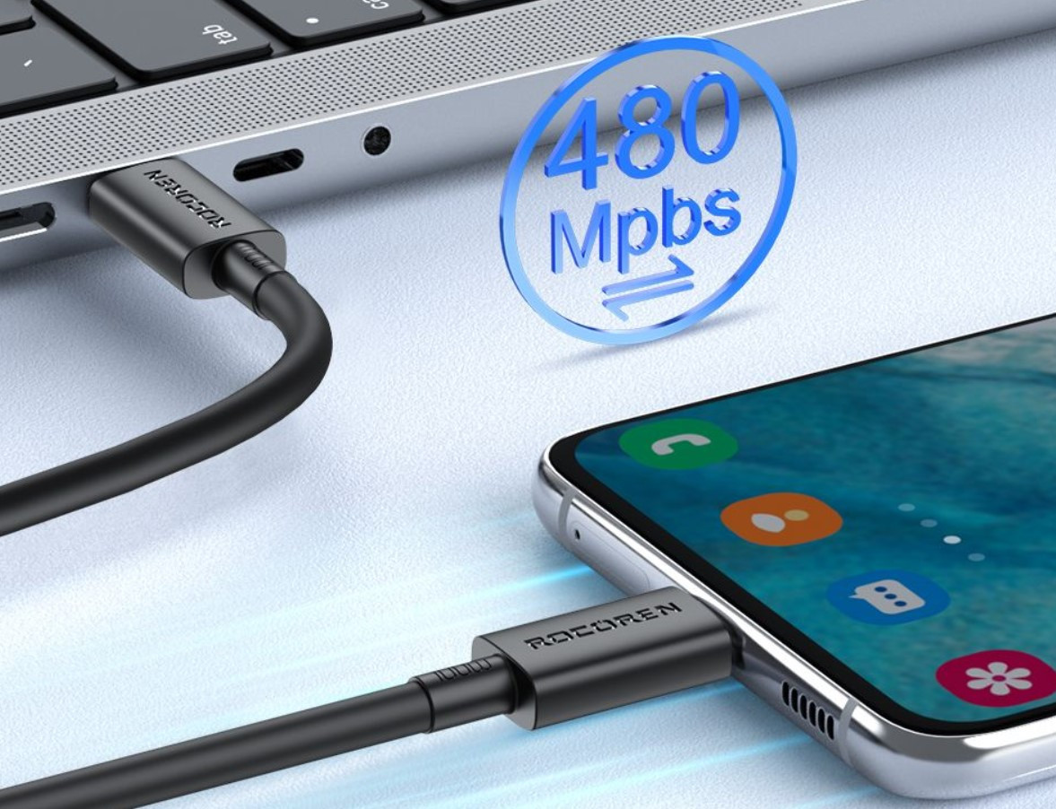 Rocoren Jianyi Series USB Cable C TO C 60W Malaysia support 480mbps data transfer