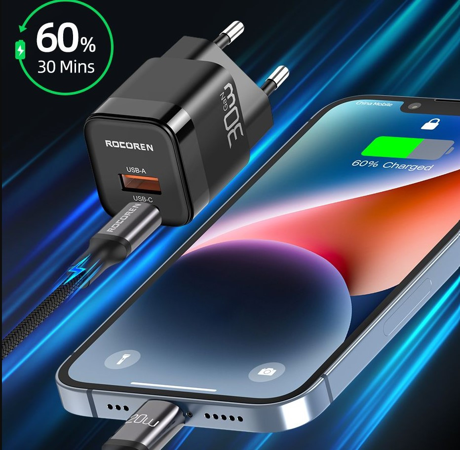 Rocoren Retro Fast Charge USB Cable C TO L Malaysia fast charging 27w