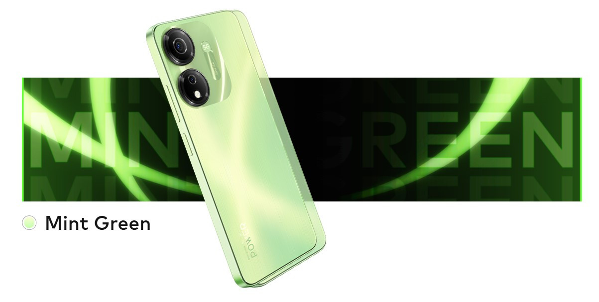 Itel P55 5G malaysia mint green