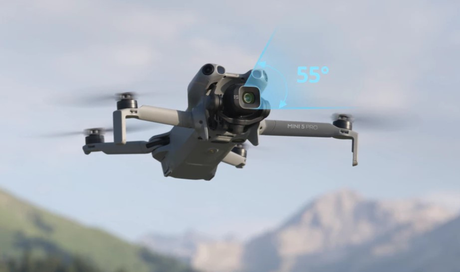 DJI Mini 5 Pro Malaysia Tilt up 55° for More Creative Views