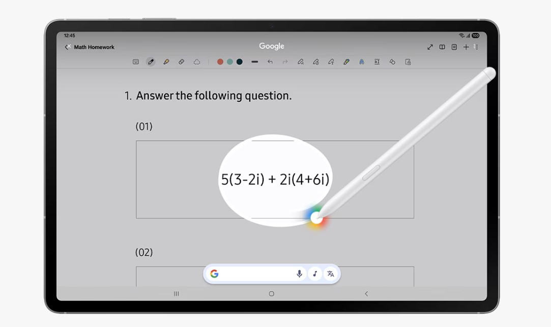 Samsung Galaxy Tab S10 FE+ malaysia ai homework