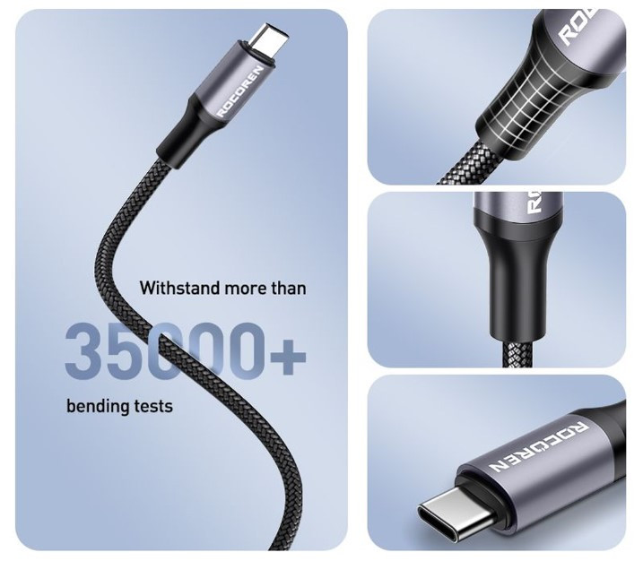 Rocoren Retro Fast Charge USB Cable C TO C 60W Malaysia  strong cable