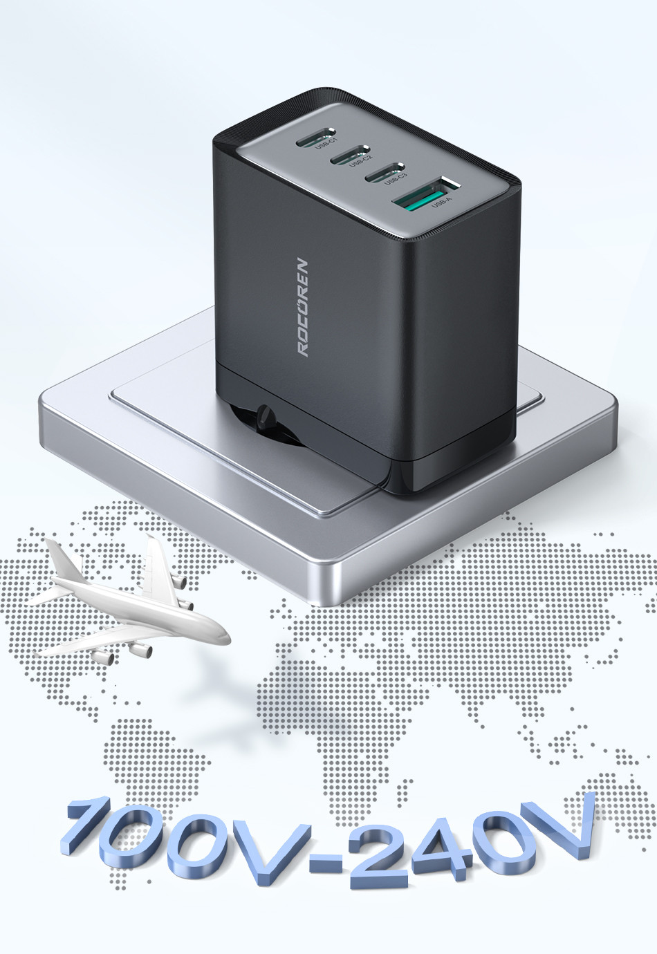 Rocoren RuiXing Series GaN Charger 67W Malaysia worldwide application