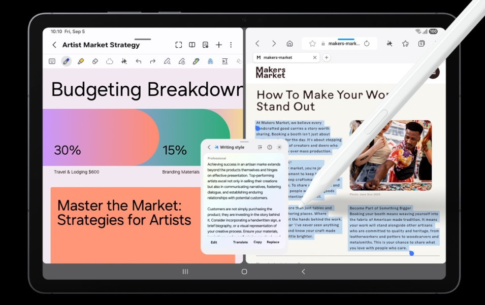 Samsung Galaxy Tab S11 Malaysia writing assist