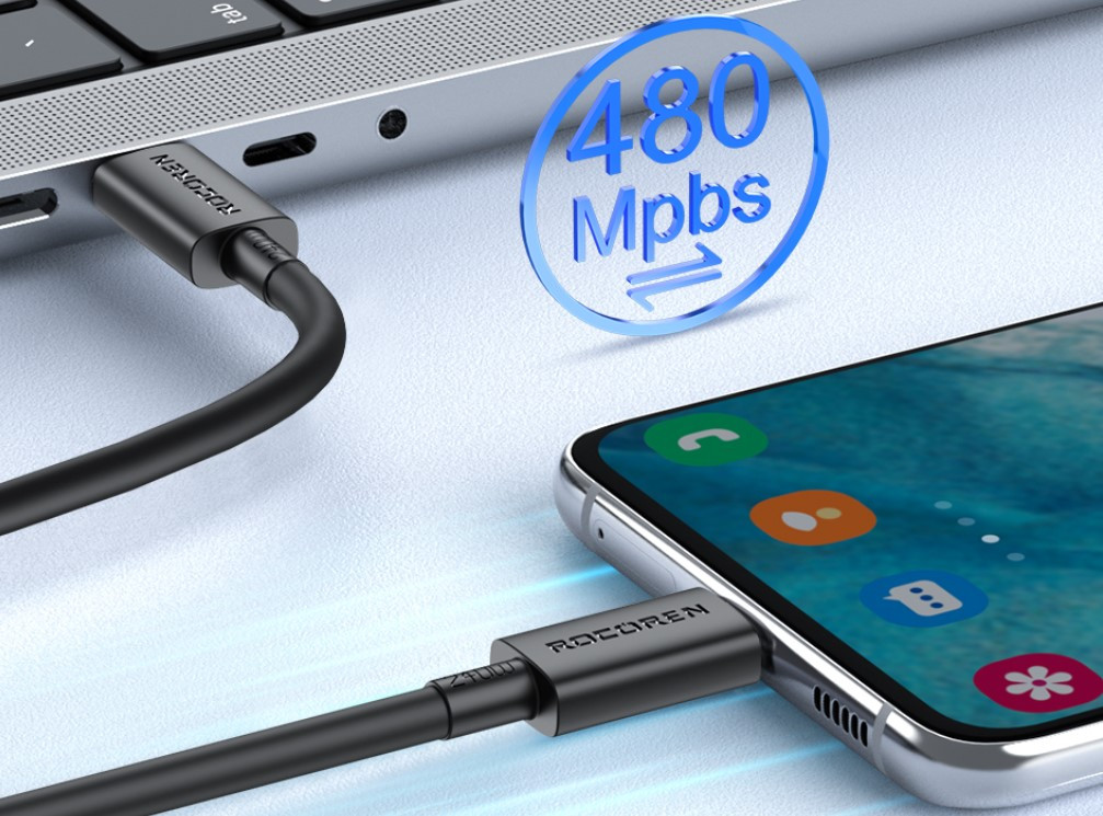 Rocoren Jianyi Series USB Cable C TO C 240W Malaysia seamless data transfer 480mbps
