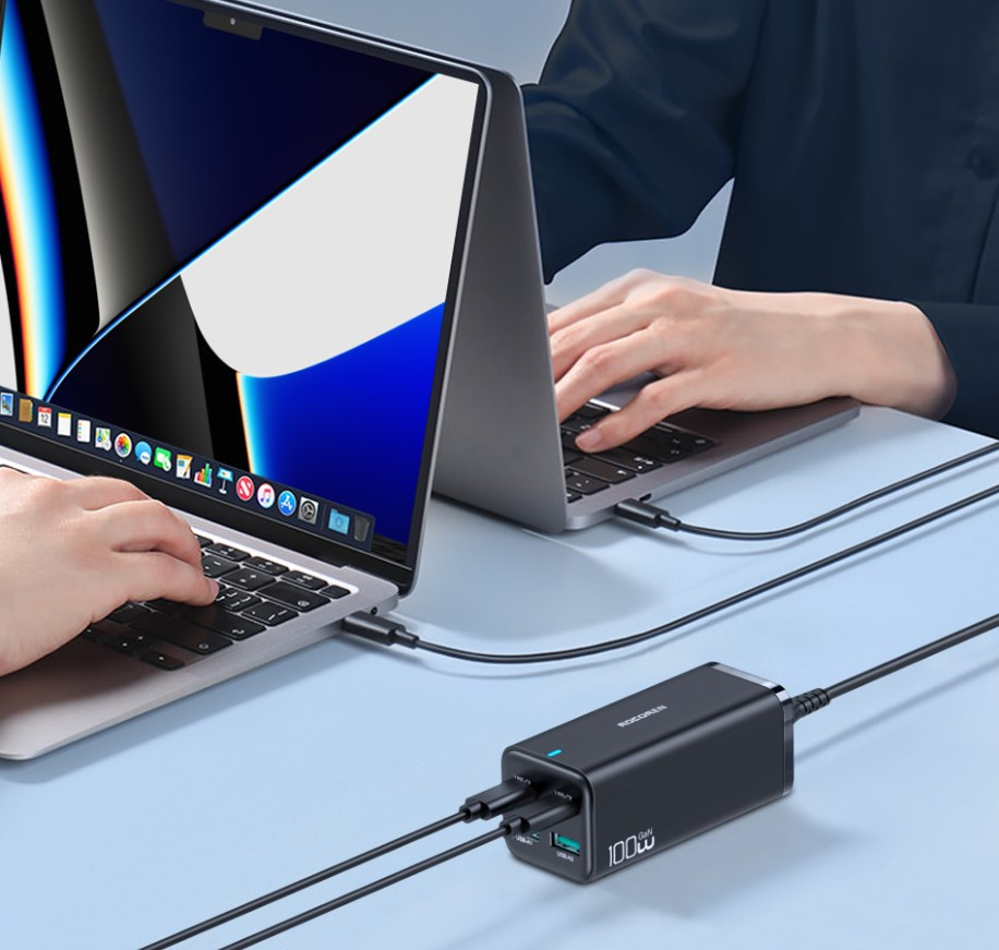 Rocoren Zunxiang GaN Desktop Charger 100W PD3.0 Malaysia Charge 2 laptops