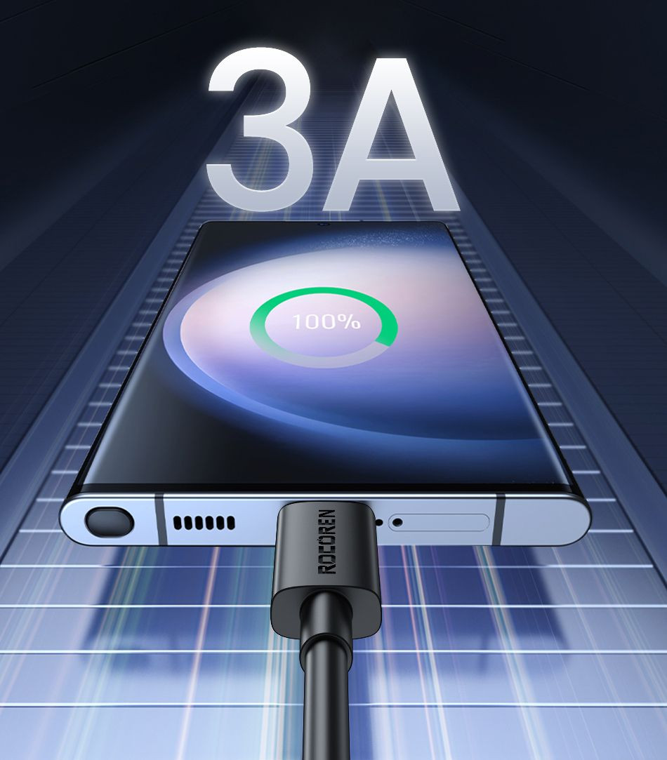 Rocoren Jianyi Series USB Cable A TO C 3A malaysia 3a fast charging