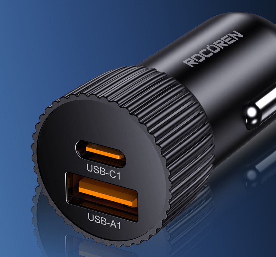 Rocoren Xuanwo Series Fast Charging Car Charger (1C+1A) 48W Malaysia anti slip design