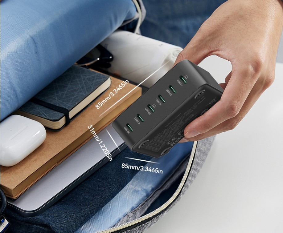Rocoren Desktop Fast Charger Station (6C) 150W malaysia portable bring anywhere