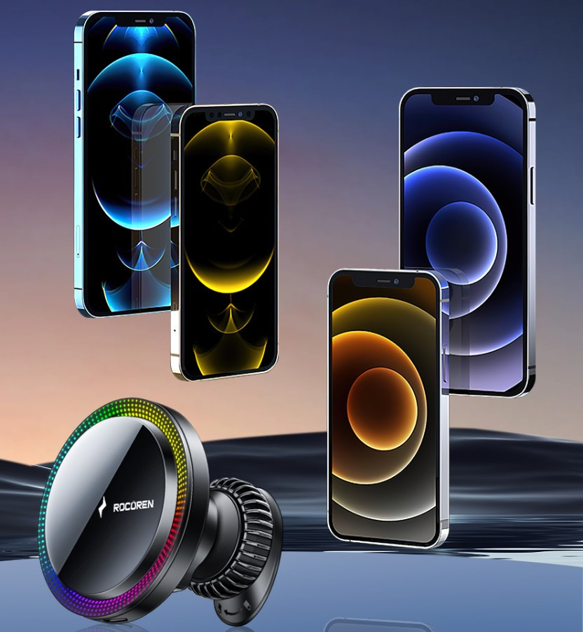 Rocoren Star Car Magnetic Wireless Charging Stand 15W (Air Outlet Type) Malaysia compatible with iphones