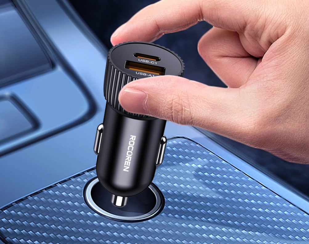 Rocoren Xuanwo Series Fast Charging Car Charger (1C+1A) 48W Malaysia mini size
