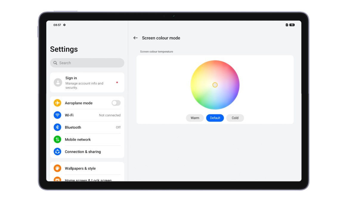 Realme Pad 2 Lite malaysia screen colour mode