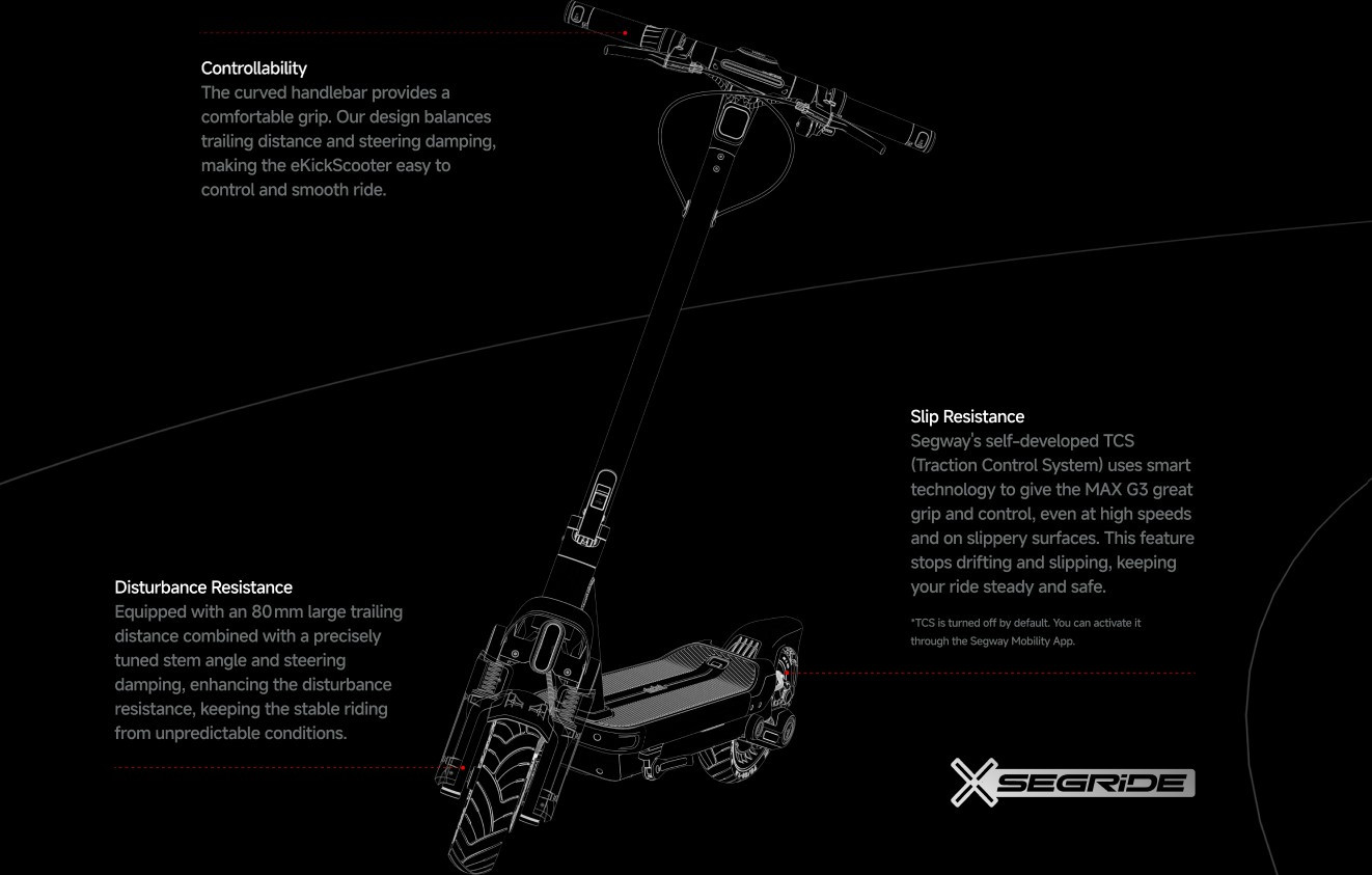 Segway eKickScooter MAX G3 balancing system