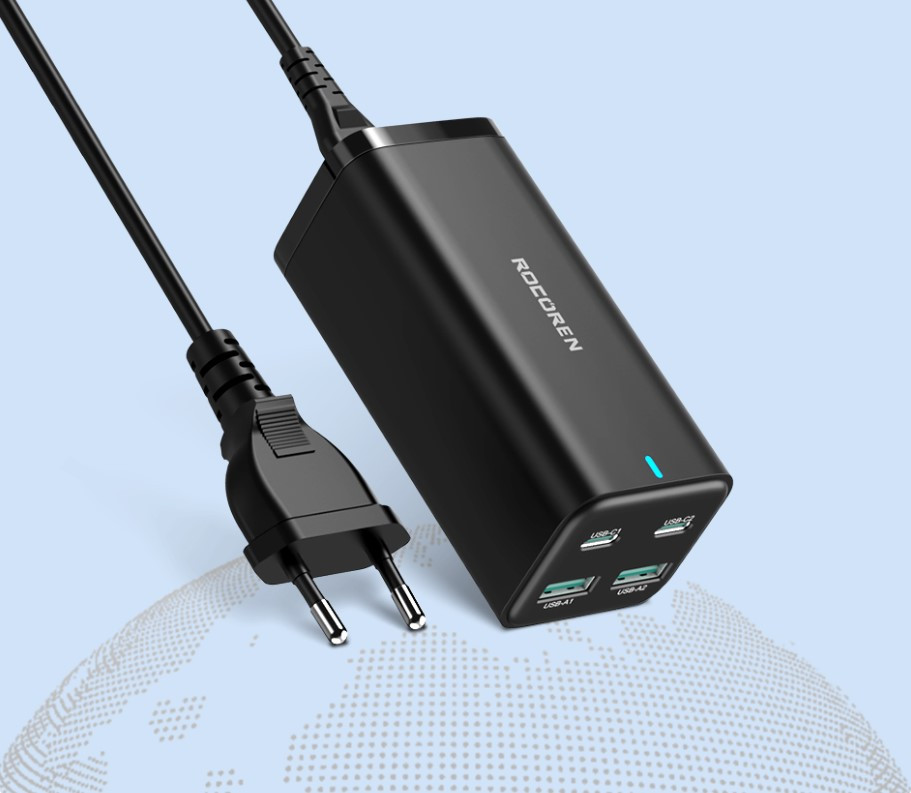 Rocoren Zunxiang GaN Desktop Charger 100W PD3.0 Malaysia international conformity