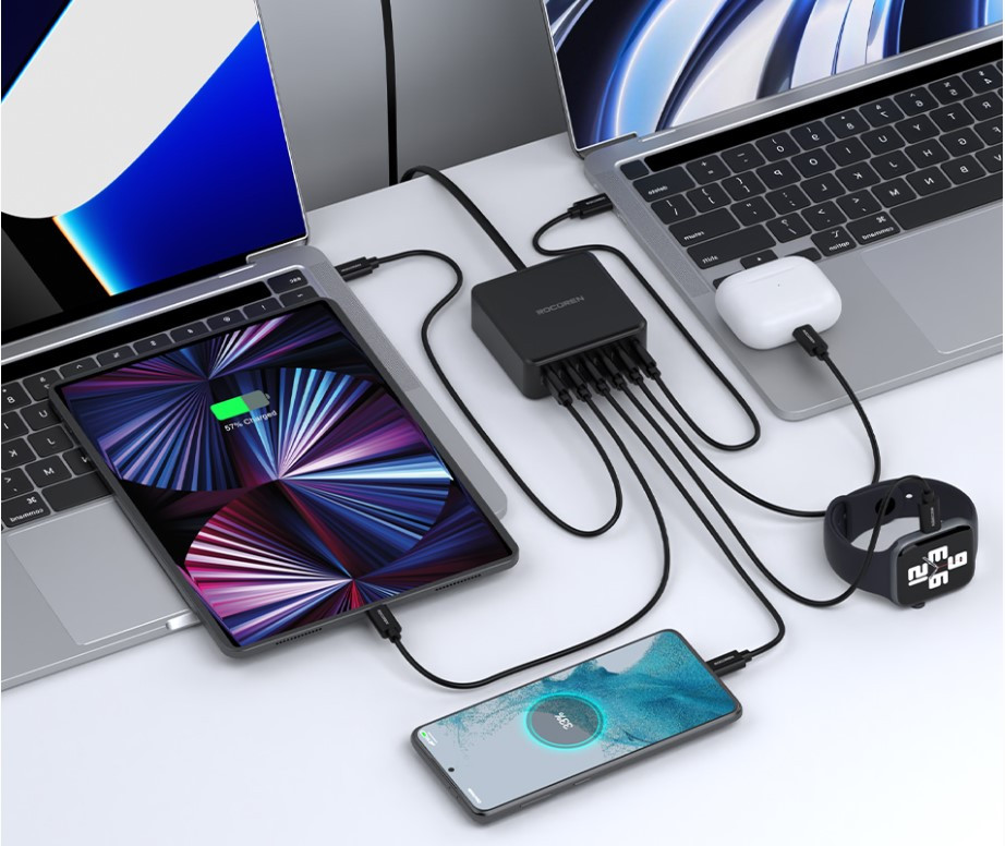 Rocoren Desktop Fast Charger Station (6C) 150W malaysia 6 devices