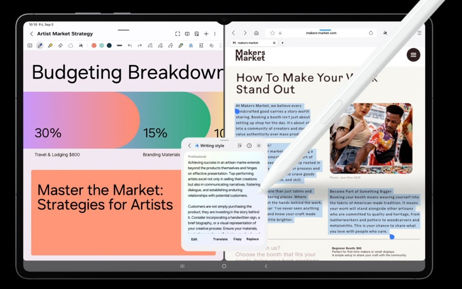 Samsung Galaxy Tab S11 Ultra Malaysia writing assist feature