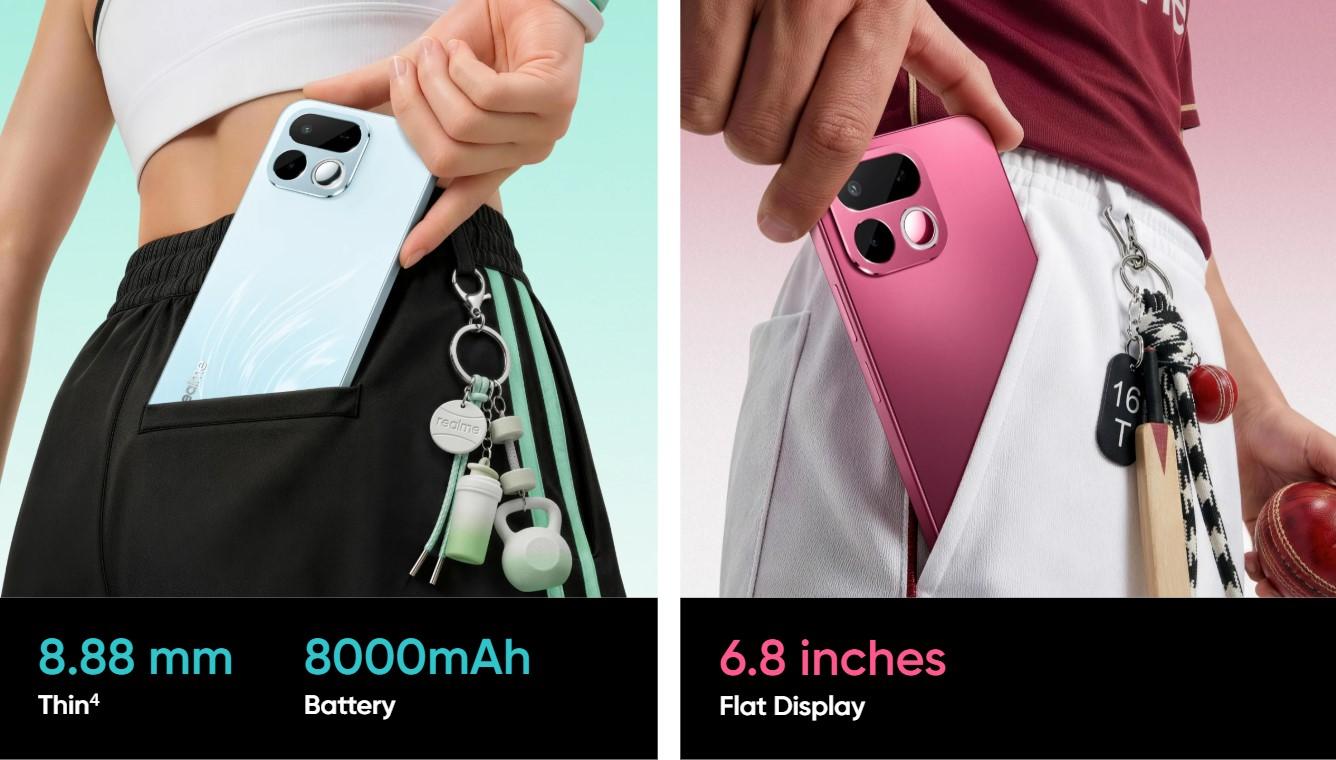 realme 16T 5G Malaysia slim design 8000mAh battery