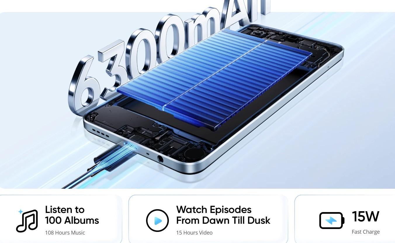 Realme Note 80 Malaysia 6300mAh massive battery