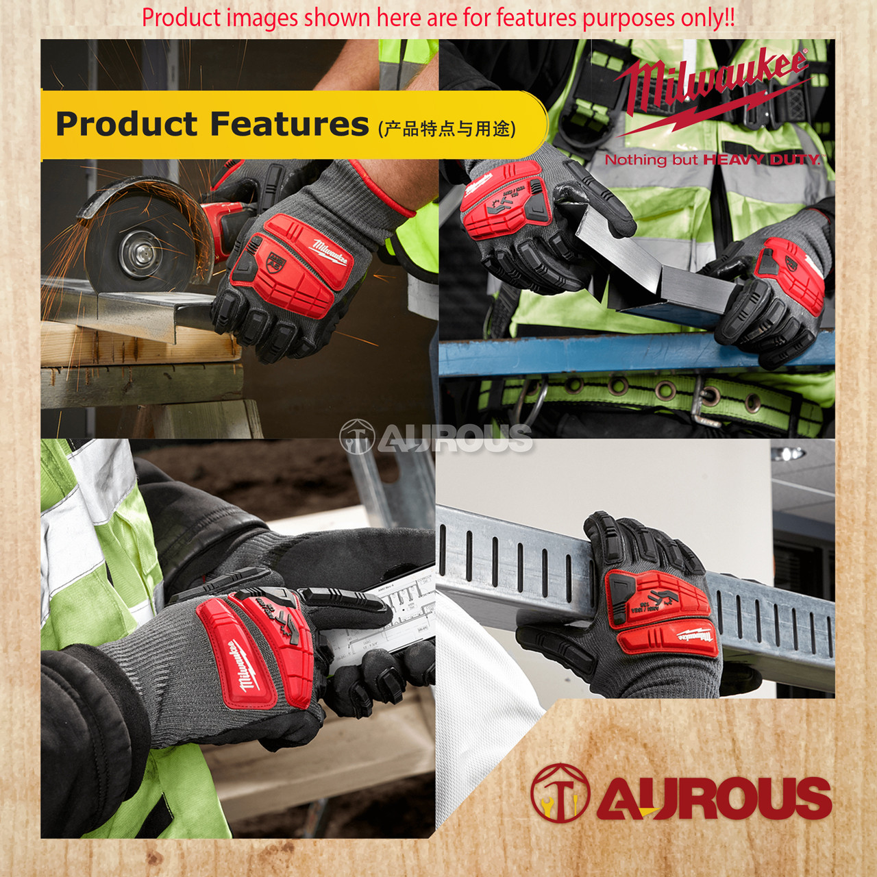 MILWAUKEE HEAVY DUTY IMPACT CUT LEVEL 5 NITRILE DIPPED GLOVES (S) 4822