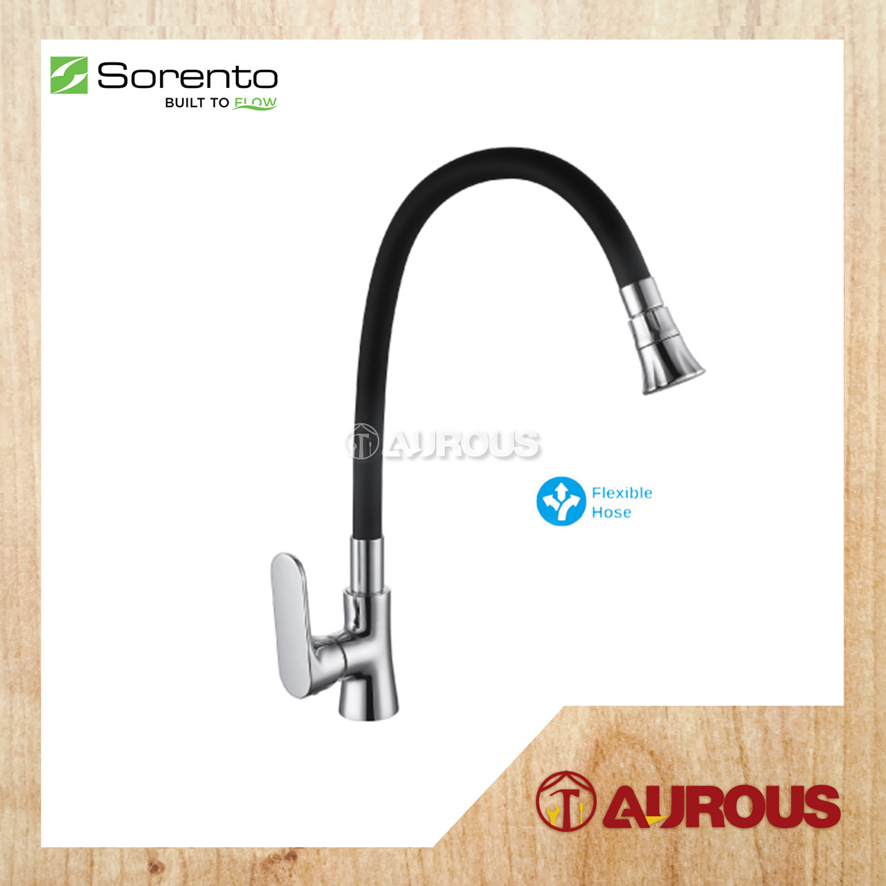 SORENTO SILICONE PILLAR MOUNTED FLEXIBLE KITCHEN TAP SINK WATER TAP
