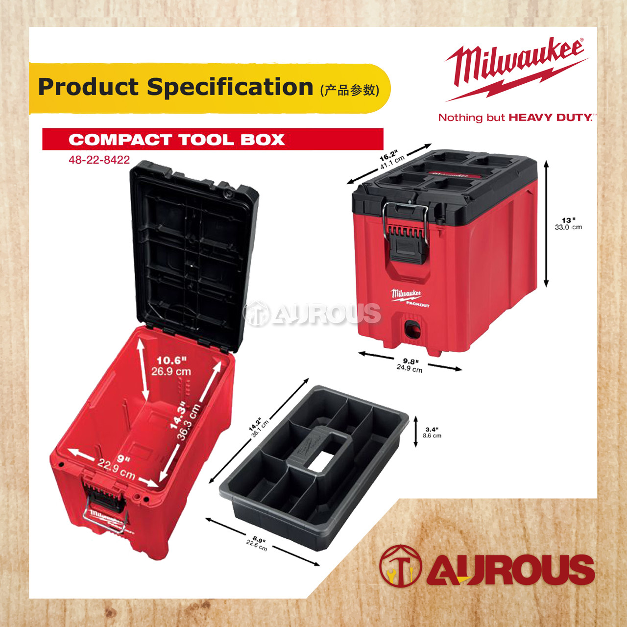 MILWAUKEE PACKOUT COMPACT TOOL BOX 48-22-8422 - Aurous | Tick Hong Hardware