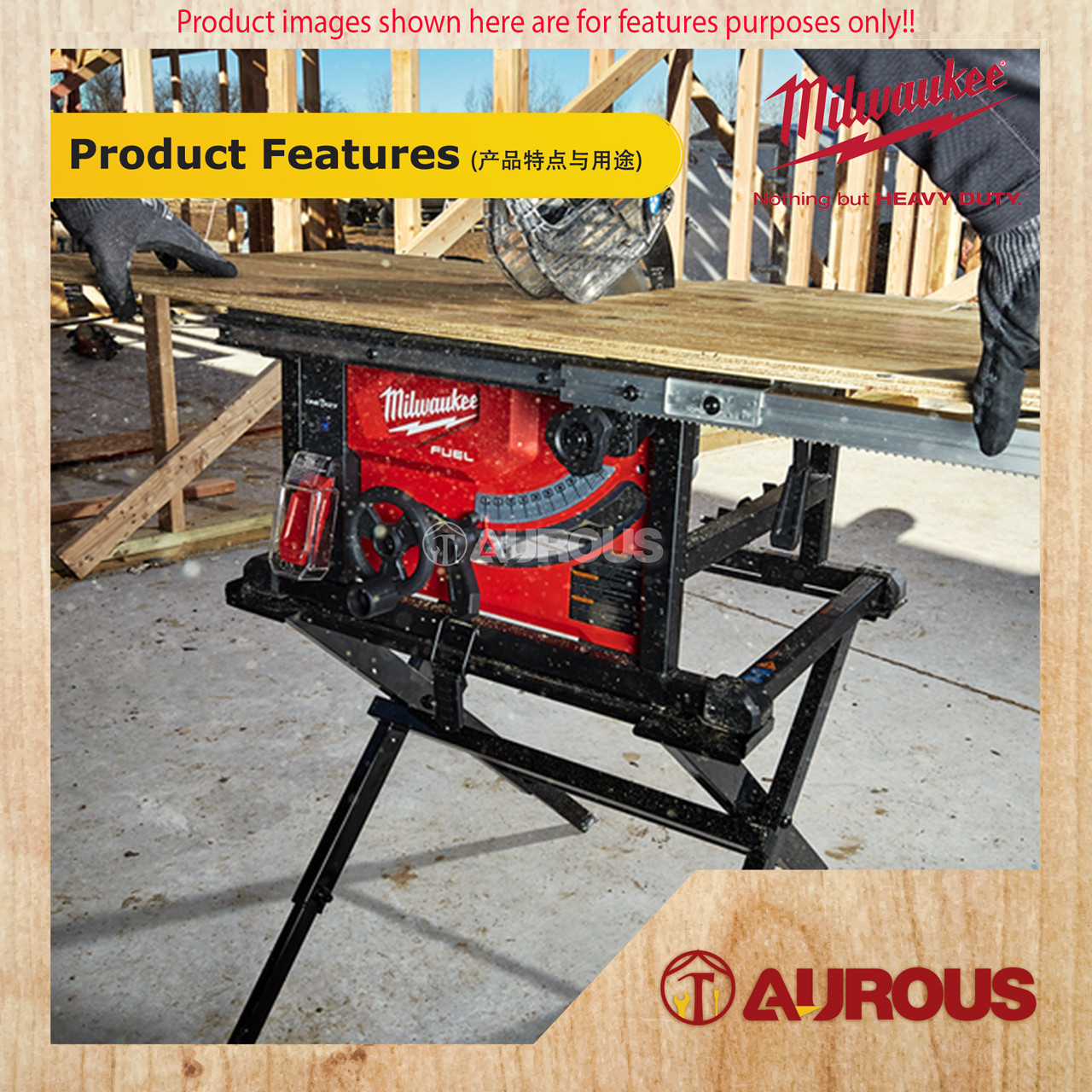 MILWAUKEE M18 FUEL 210MM TABLE SAW & TABLE SAW STAND M18 FTS2100 (BARE