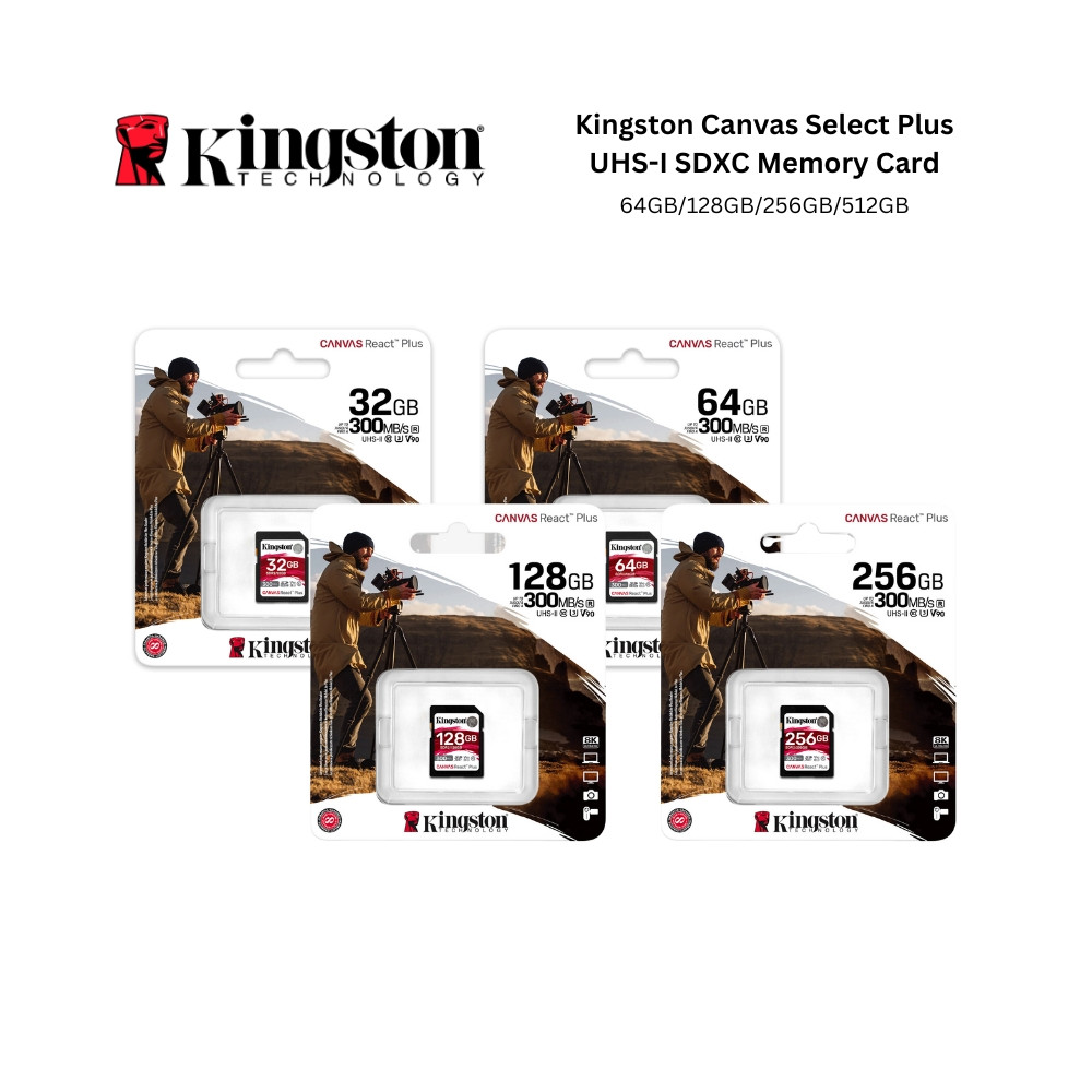 Kingston Canvas React Plus UHS-II SDHC Memory Card | 32GB/64GB/128GB ...