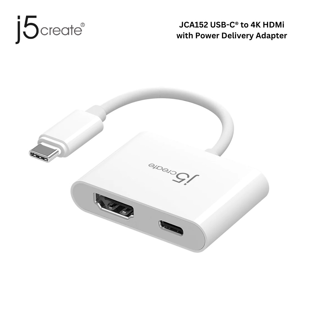 J5create USB C To 4K HDMI Adapter With Power Delivery JCA152 MSL J5create USB C To 4K HDMI Adapter With Power Delivery JCA152 MSL