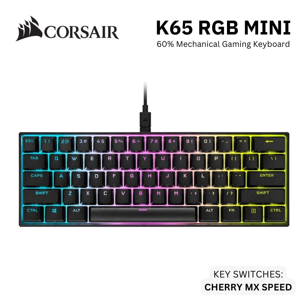 Corsair K65 RGB MINI 60% Mechanical Gaming Keyboard (CHERRY MX SPEED ...