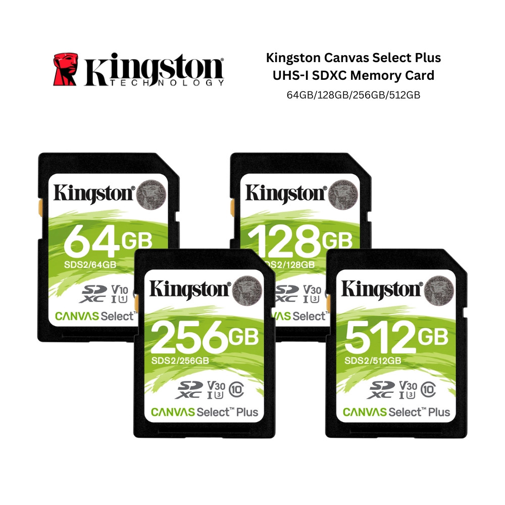 Kingston Canvas Select Plus UHSI SDXC Memory Card 64GB/128GB/256GB