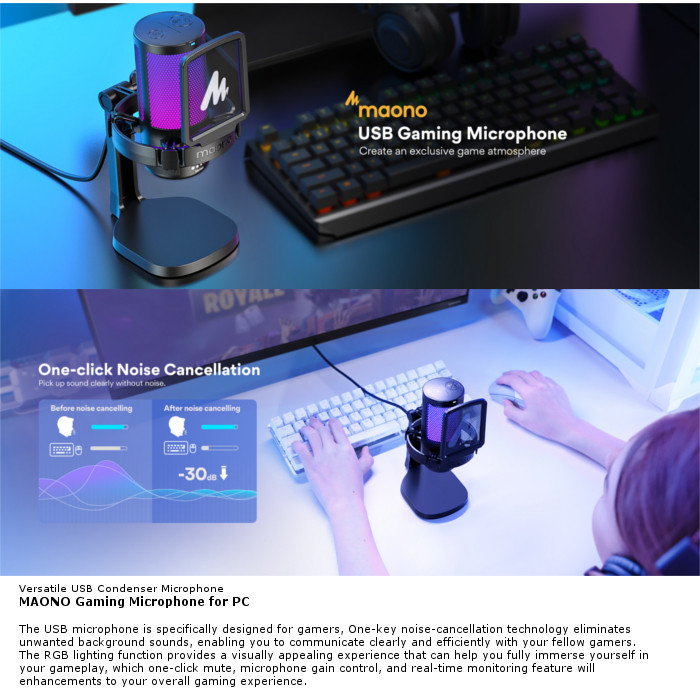 Maono DGM20 GamerWave Condenser USB Gaming RGB Microphone - MSL Digital ...