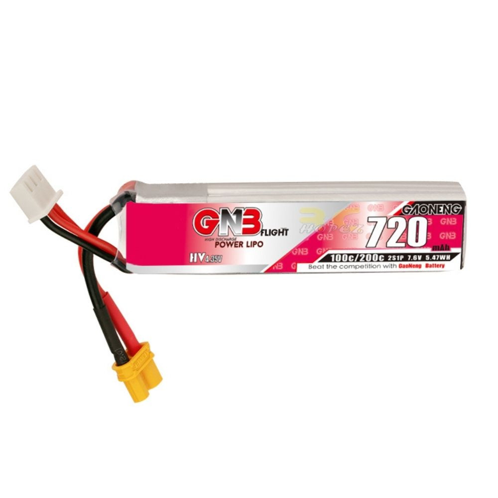 GAONENG GNB 1350mAh 2S LiPo Battery 7.4V 100C - XT60 Connector For FPV Drones & Mini RC Cars