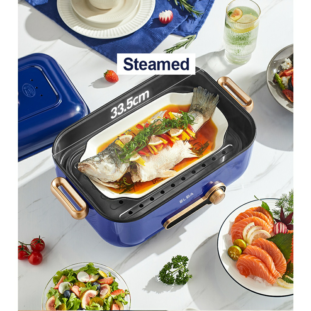 ELBA 9L Multi Cooker EMCN9015(BL) Awesome Hotpot Steam Fry Noodles