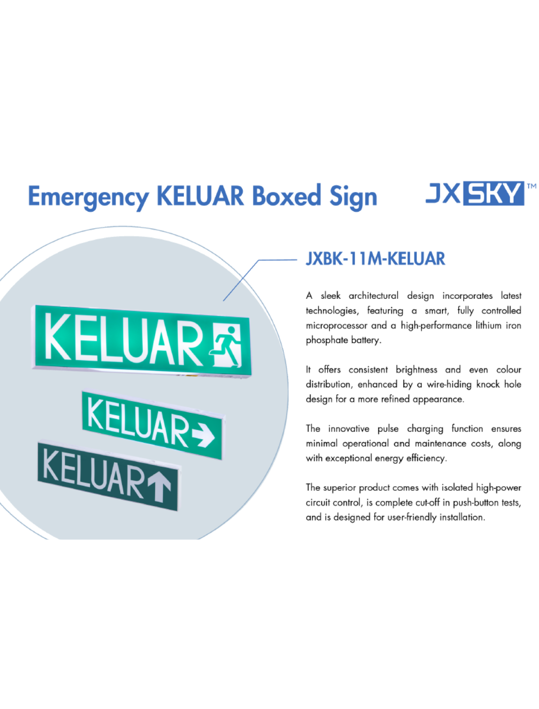 [ BOMBA SIRIM Approved ] JXSKY Emergency Keluar Boxed Sign – SLW Lighting